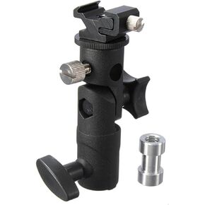 2PCS Metal Flash Holder Bracket for DSLR Cameras and Light Stands Umbrella Mount Bracket with Screw Spigot for Versatile Lighting