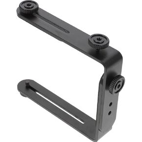 Dual Bracket for DSLR Cameras Screw Flash Holder Metal Design for Vertical Horizontal Positioning for Photography Enthusiasts