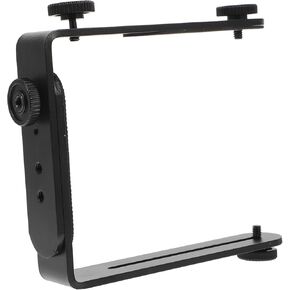NUOBESTY Shape Metal Bracket for Photography Flash Light Holder with Screw Compatible with Tripods Versatile Design for Vertical Horizontal Use