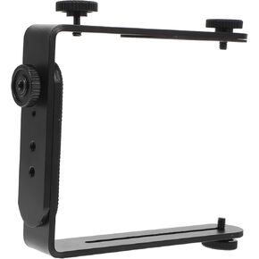 Double Bracket Camera Holder Metal Shape Flash Light Bracket for DSLR Speedlight Camcorders Durable Design Versatile Assembly for Photography Needs