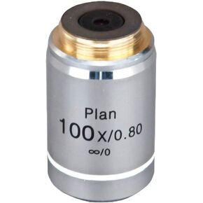 OMAX 100X/0.80 Infinity-Corrected Dry Plan Field Microscope Objective