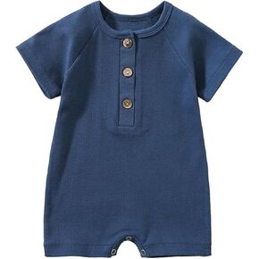 Baby Romper – Cotton Newborn Outfit, Short Sleeve Unisex Onesie