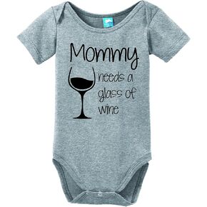 Mommy Needs a Glass of Wine Printed Baby Romper