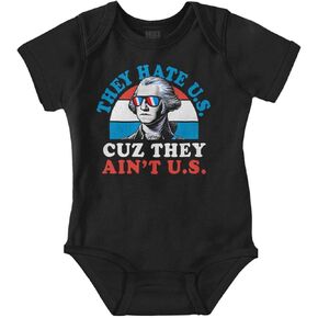Brisco Brands Funny They Hate Us Cuz They Ain't Us Baby Romper Boys or Girls