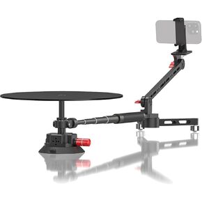 Portable 360 ​​Degree Rotator, 110cm Retractable Camera Suction Cup Holder, Rotating Camera Slider with Adjustable Handle for Action Camera/Mobile Phone