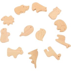 DOITOOL 12pcs Cute Animal Drawer Knobs Natural Wood Cabinet Pulls for Boy Girl Rooms Easy to Install Animal Shaped Handles for Dressers and Cabinets Fun Furniture Upgrade