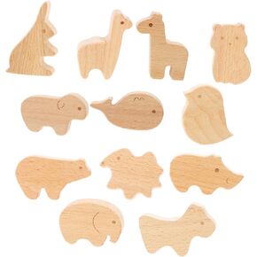 12pcs Cute Animal Drawer Knobs Wooden Pull Handles for Boy Girl Room Furniture Easy Installation with Screws Sturdy Wood Material Multipurpose Design for Dressers and Cabinets