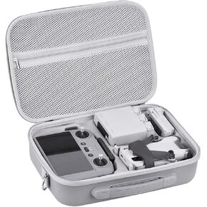 Large Capacity Portable PU Leather Storage Bag Compatible For DJI Mini 4 Pro Fly More Combo Drone RC2 Controller Kit