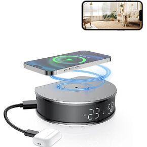 LIZVIE Hidden Clock Camera, Wireless Security Camera, 1080P Full HD with Night Vision and Motion Detection Alarm, Nanny Cam for Indoor Home Security.