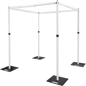 12x12Ft Square Pipe and Drape Kit, 7-12' Tall x 7-12' Wide Square Adjustable Pipe and Drape Stand, Heavy Duty Backdrop Stand for Event, Party, Trade Shows and Wedding Decor