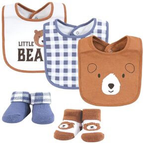 Hudson Baby Unisex Baby Cotton Bib and Sock Set, Taco Tuesday, One Size