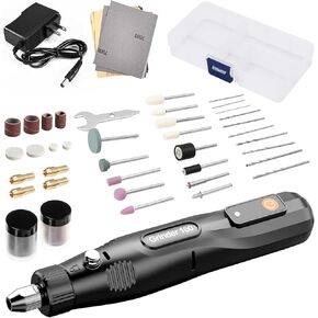 12V Corded Mini Rotary Tool Kit – 5-Speed Adjustable (5,000–18,000 RPM) with 46 Accessories for Resin, Wood, Jewelry, Engraving, Sanding, Polishing & DIY Crafts