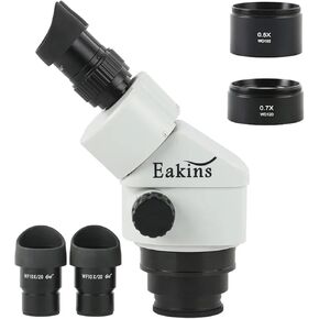 Binocular Microscope Magnification Continuous Zoom 7X-45X Stereo Microscope Head + WF10X/20mm Eyepiece for Phone PCB Soldering(with 0.75x)
