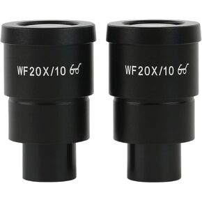 One Pair WF10X WF15X WF20X WF25X WF30X Eyepiece for Stereo Microscope Wide Field 20mm 15mm 10mm 9mm WF10X/20 High Eye-Point(WF10X-20)