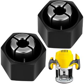 2 Pcs Router Collet Kit Replacement Compatible with Dewalt Dw621 Dw616 Dw618 Dw622 Dw626 and 1613, 1617, 1618 Series Routers(1/4 Inch)