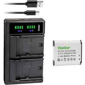 بطارية KASTAR 1 Pack و LTD2 USB Charger Presentive لـ Samsung EB-BC200 ، EB-BC200ABE ، EB-BC200ABK ، EB-BC200ABUGUS ، GH43-04604A ، Samsung GEAR 360 ، SM-C200 ، SM-C200NZWAXAC ، SM-C200NZWAXAR (US)
