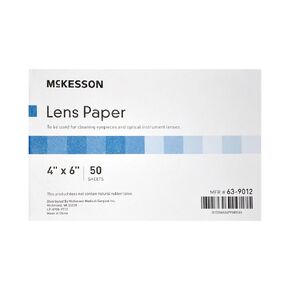 McKesson Lens Cleaning Paper for Glasses, Eyepieces, Optical Instruments - Thin Lens Paper for Microscopes, Cameras - 4 in x 6 in, 12 Count