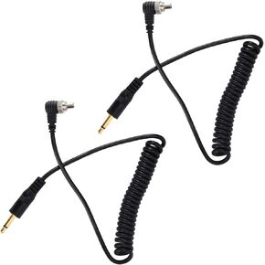 3.5mm Male Flash Sync Cable for Photography, 2Pcs Coiled Cord with Screw Lock, Suitable for Digital Cameras, Generic8a34vqb26w