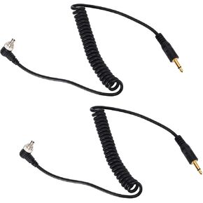 Universal PC Sync Cable with Spiral Flash 3.5mm with Screw Lock for Digital Cameras