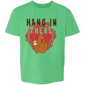 Pop Threads Hang in There Sloth Cute Funny Baby Toddler Kids Girl Boy T-Shirt