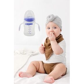 4-Pack Baby Bottle Handles Compatible with Lansinoh Bottles-Ergonomic, Easy-Grip Holders for Newborns and Infants