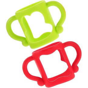 Baby Bottle Handles 2 Pack Silicone Feeding Bottle Grip for Baby Safe Comfortable Design