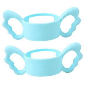 Kisangel Bottle Handles for Baby Removable Feeder Hands- Silicone Grip for Baby Bottle Feeding Easy to Attach
