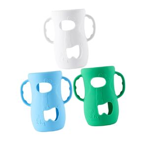Milisten 3pcs Silicone Bottle Sleeves for Boy Girl Protective Covers with Handles for Newborn Feeding -Breakage and Design for Safe Use