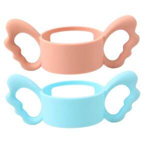 SUPVOX 2pcs Silicone Feeding Bottle Handles Wide Mouth Feeder Non-Slip Ergonomic Baby Bottle Handles for Comfortable to Hold and Independent Feeding