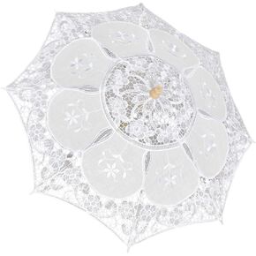 Lace Parasol, 53cm Diameter Vintage Embroidery Umbrella Photography Lace Parasol Bridal Umbrella Photograph Parasol for Dance Ball Masquerades