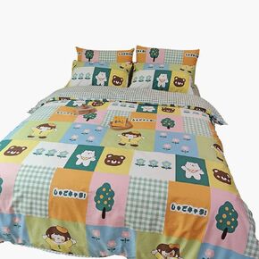 Cute Style Four-Piece Single Dormitory Bed Sheet Quilt Cover Small Fresh Bedding Three-Piece Set Bedding (Size : 1.2m)