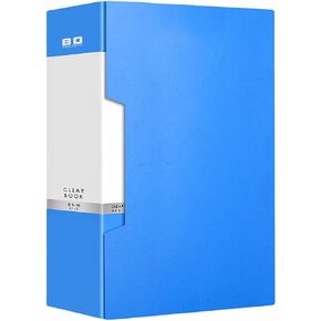 Binder with Plastic Sleeves 80-Pocket, Presentation Book with a Box, 9.2 x 12.36 Portfolio Folder with Clear Sheet Protectors, Displays Documents, Certificates, Keepsakes, Blue