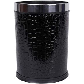 Creative Plastic Trash Can Home Leather Waste Bin Without Lid Garbage Bin Bedroom Kitchen Office Paper Basket (Color : Red)-B