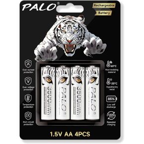 Lithium Batteries AA Rechargeable 4 Pack,3500mAh 1.5V High-Capacity Rechargeable Lithium AA Batteries for Blink Camera,Toy, VR/Xbox Controller, Flashlight,Household and Business Devices