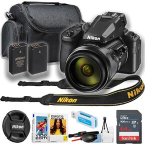 Nikon Coolpix P950 Digital Camera + Sandisk 64GB Ultra Card + CAMERA CASE + More (حزمة 12pc)