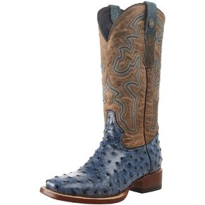Women's Blue Ostrich Bone Top Boot