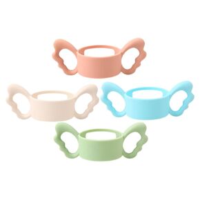 4pcs Silicone Bottle Handles Safe Grip for Boy Girl Feeding Easy Installation Prevents Drops Compatible Wide Neck Bottles