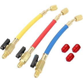 Brass Refrigerant Charging Hose, 1/4" SAE Thread for AC HVAC Maintenance Kit