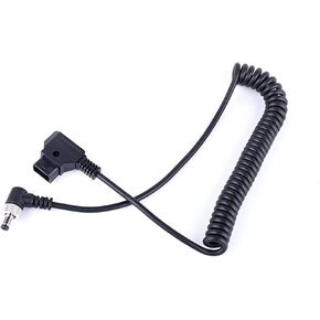 Dtap to Locking DC 5.5x2.5mm Monitor Power Cable Coiled Cable Compatible for LILLIPUT Feelworld Atomos/Ikan/Sony/DJI Monitor,Hollyland Mars 400s PIX-E7 PIX-E5 7