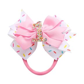 2 عبوة عيد ميلاد الرابع القوس للبنات ، مقاطع الشعر الوردي ملحقات الشعر للفتيات 1 2 3 4 5 6 in Kuwait