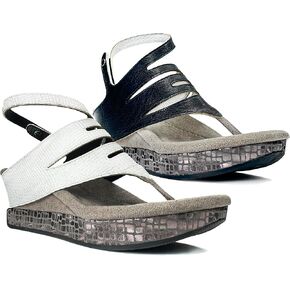 Modzori Grace 1 Women's Reversible Mid-wedge Sandals with Adjustable Ankle Strap