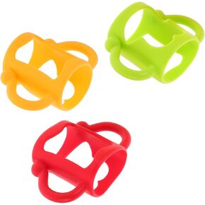Kisangel 3pcs Silicone Bottle Handles Soft and Safe Feeding Bottle Grip Practical for Shower Multipurpose and Comfortable to Hold