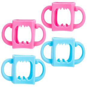 SUPVOX 4pcs Bottle Handles Soft Silicone Holder for Bottles -Skid Shockproof Design Fits