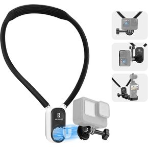 K&F Concept Magnetic Neck Mount for GoPro Hero 13/12/11/10/9 Black, DJI Osmo Action 3/4/5 Pro, Neck POV Vlog Selfie Hand Free Neck Holder Chest Stand Video Recording for DJI Osmo Pocket 3
