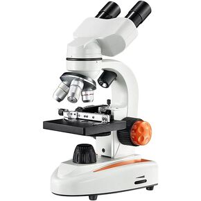 Microscope Compound Binocular Microscopes WF10x and WF25x Eyepieces LED Illumination Magnifier for Student Adult Science Kit