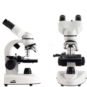 Microscope Compound Binocular Microscope All-Glass Optics Ultra-Precise Focusing Coarse and Fine Focusing Mechanical Stage Dual Illumination