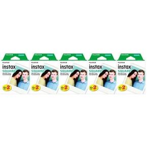 Fujifilm Square Instant Film (100 exposures) for SQ1, SQ6 and SQ10 Cameras Bundle (5 Items)