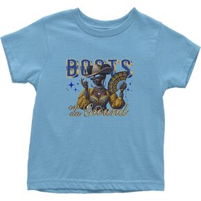 Boots On Da Ground Folding Fan Toddler T-Shirt, Soft Cotton