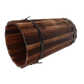Wooden Trash Can Handle Capacity Rustic Style Waste Basket for Bathroom Office Living Room Elegant Design Efficient Trash Storage