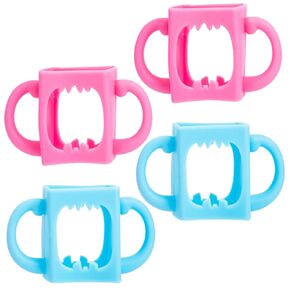 SUPVOX Infant Bottle Handles 4 Pack Non-Slip Silicone Handles for Sippy Cup Heat Insulation Design Baby Bottle Holder